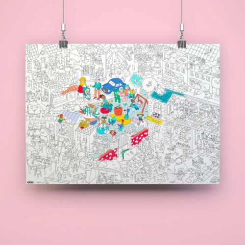Party - Poster à colorier OMY Design and Play pour chambre enfant - Les  Enfants du Design