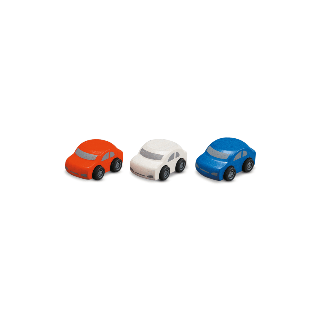 Set de 5 petits véhicules Plan Toys PT6285 - Véhicules en bois - Petites  voitures en bois