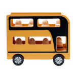 Autobus à deux étages en bois - Aiden l Kids concept l Judy The Fox