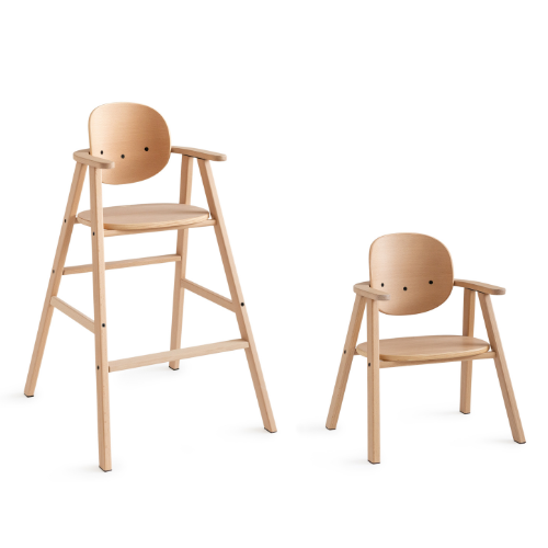 Chaise haute bébé évolutive en bois vernis naturel MANON