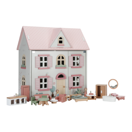 Pretty House XXL Maison de poupée en bois 3 étages divers accessoires