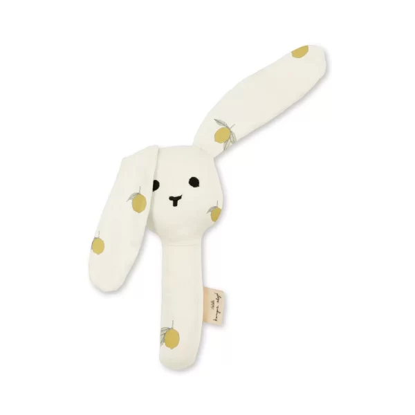 Hochet en coton bio Lapin - Citron